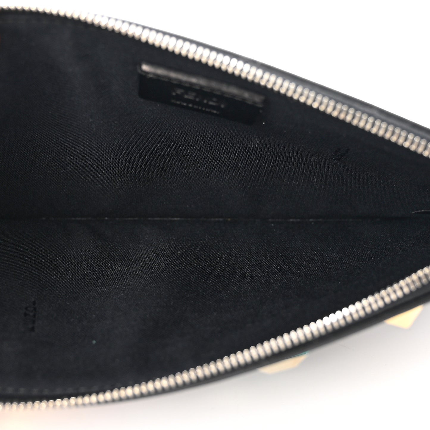 Vitello Liberty Studded Zip Pouch Black Multicolor