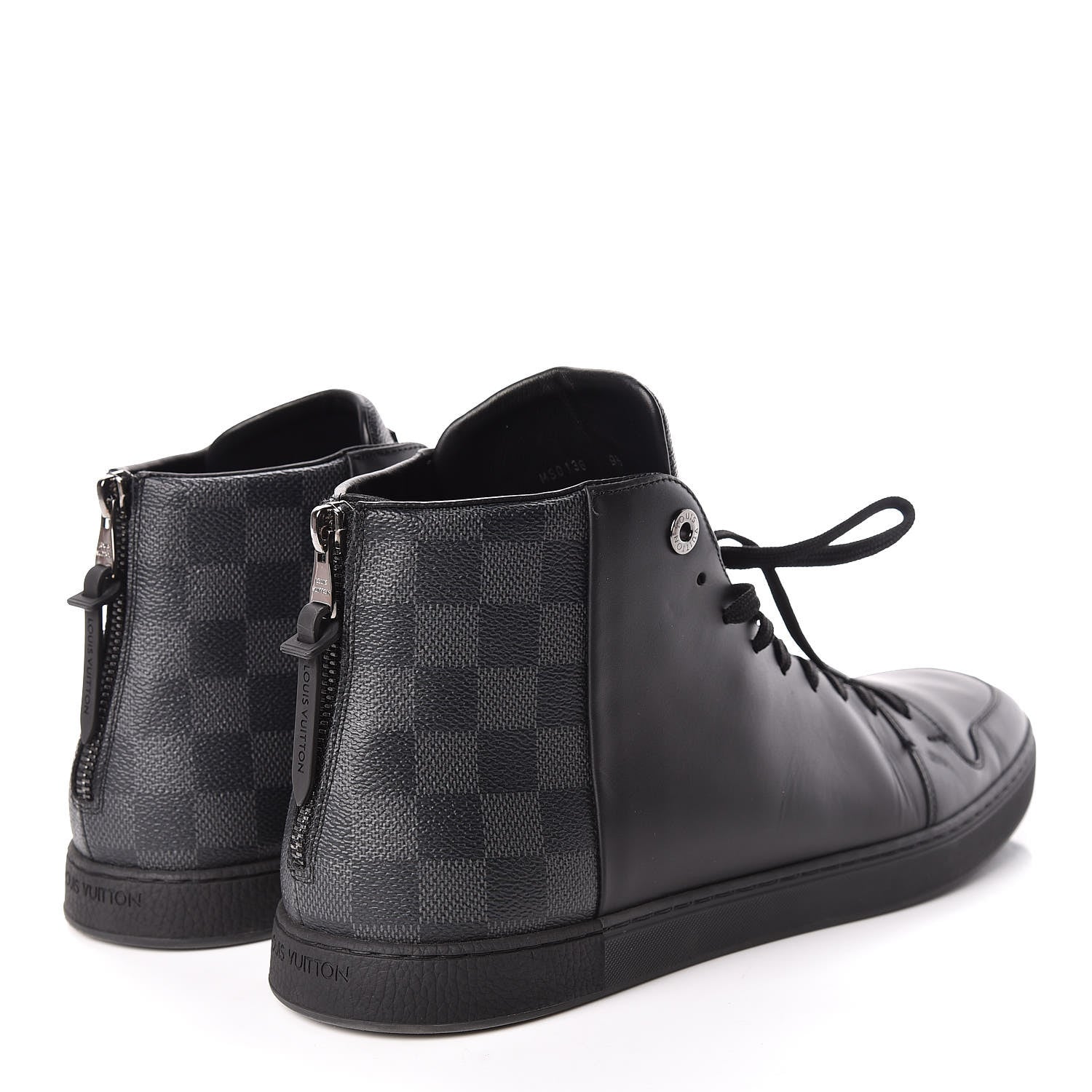 Louis Vuitton Calfskin Damier Graphite High Top Sneakers 9.5 4 of 10