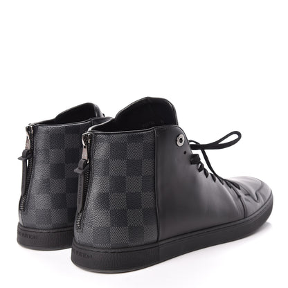 Louis Vuitton Calfskin Damier Graphite High Top Sneakers 9.5 4 of 10