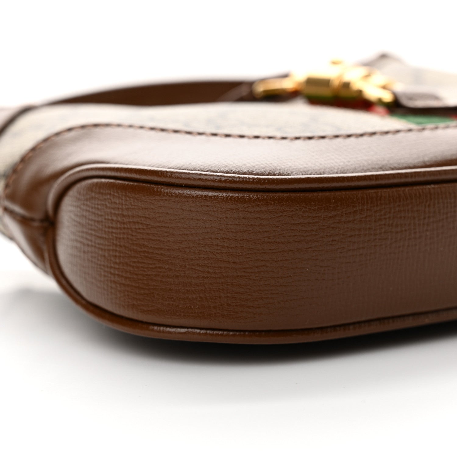 Gucci GG Supreme Monogram Azalea Calfskin Web Mini Jackie 1961 Hobo Beige Ebony Brown Sugar 9 of 10