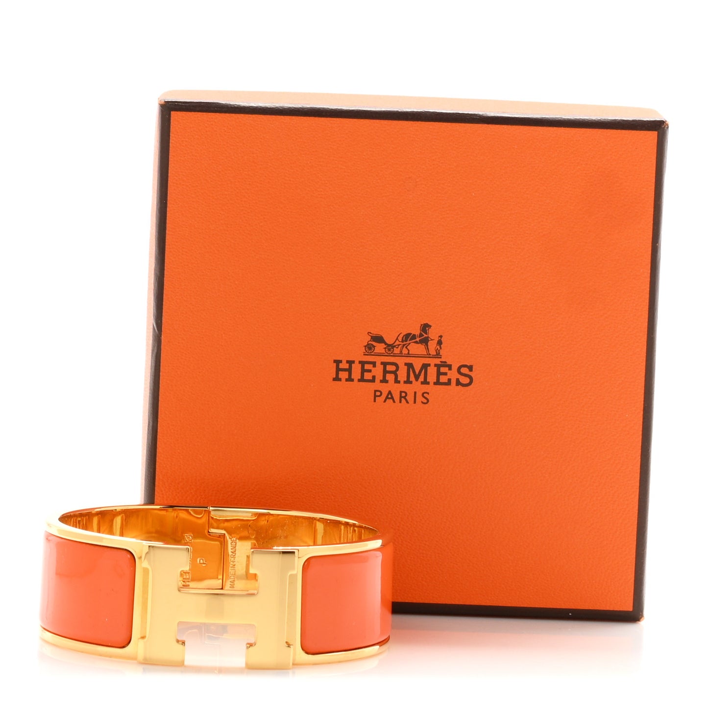 Enamel Wide Clic Clac H Bracelet PM Orange