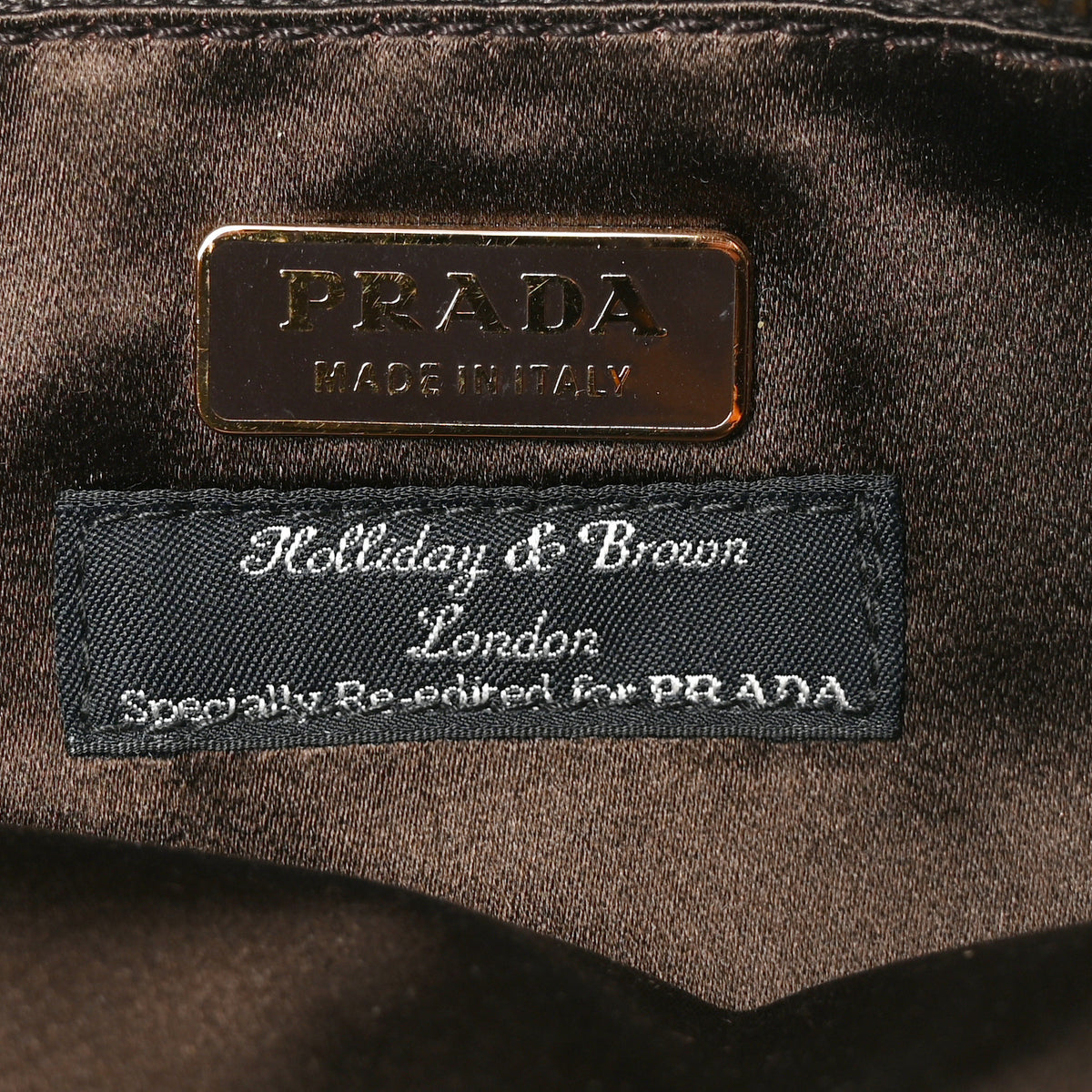 Prada X HOLLIDAY & BROWN Tessuto Nylon Quilted Pochette Bag Brown Multicolor 5 of 8