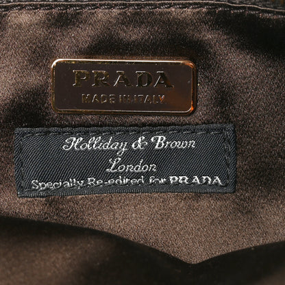 Prada X HOLLIDAY & BROWN Tessuto Nylon Quilted Pochette Bag Brown Multicolor 5 of 8