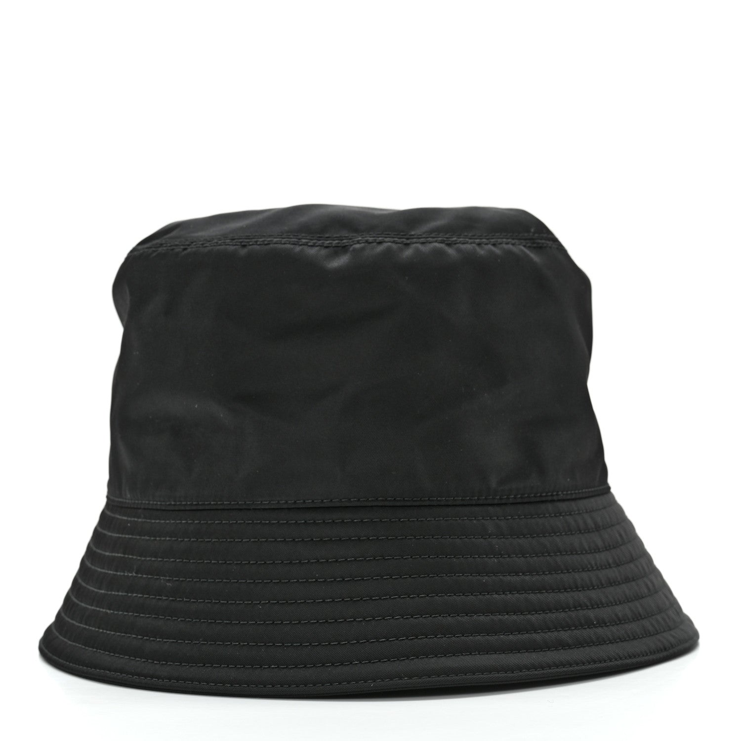 Prada Re-Nylon Metal Triangle Logo Womens Bucket Hat M Black 6 of 8