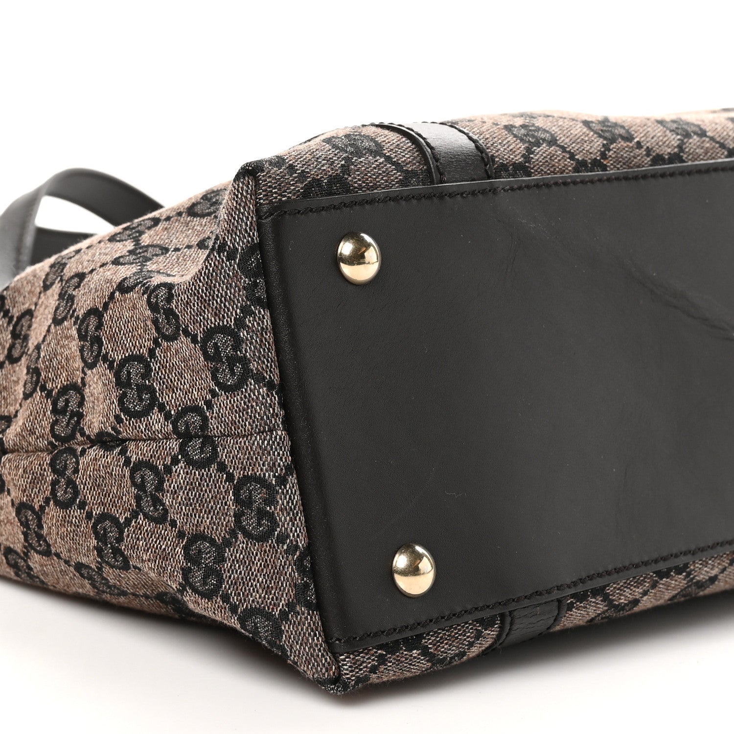 Gucci Denim Monogram Abbey Medium Tote Brown 9 of 12
