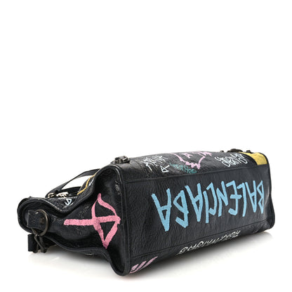 Balenciaga Agneau Graffiti All Over Classic Hardware City Black Multicolor 4 of 10