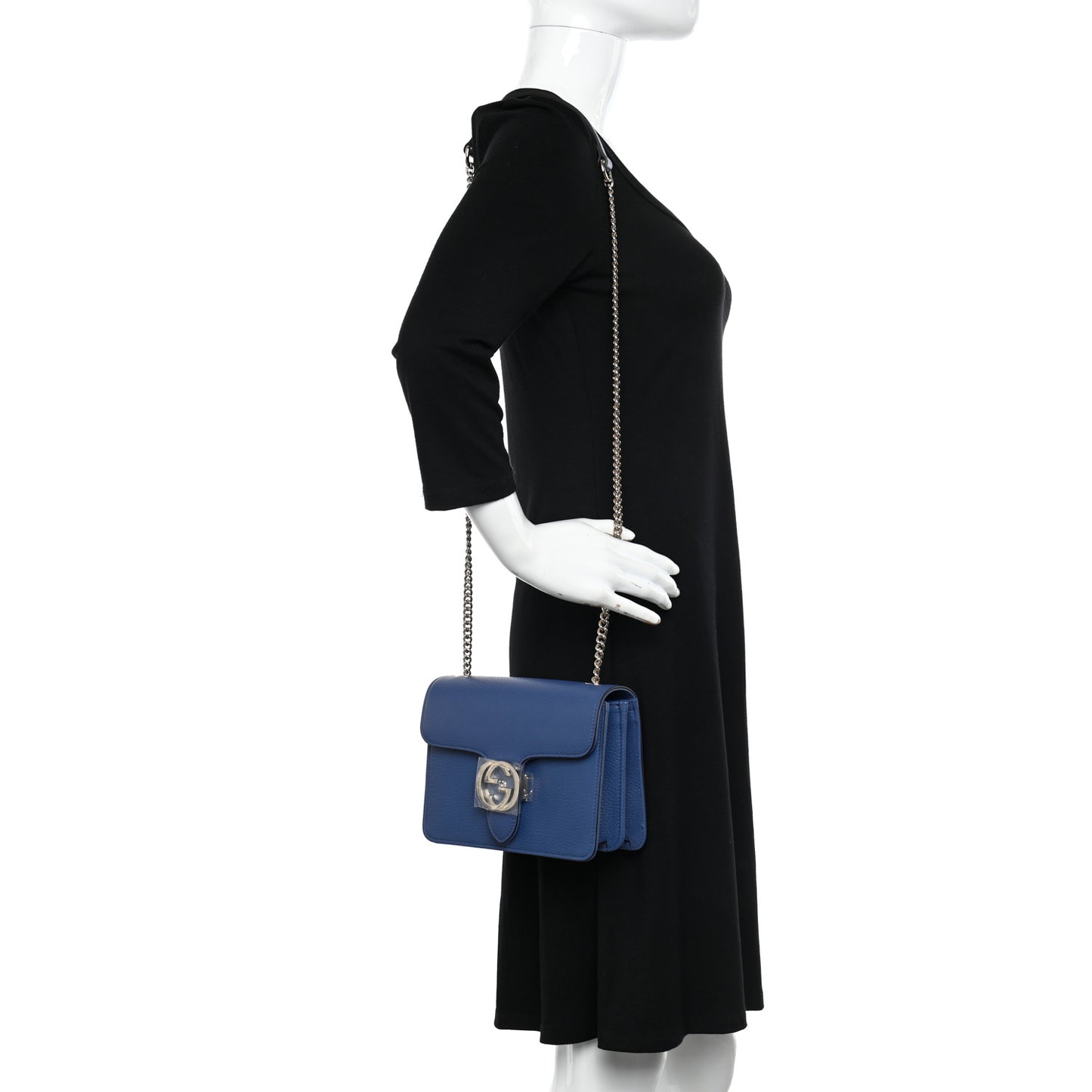 Dollar Calfskin Small Interlocking G Shoulder Bag Caspian