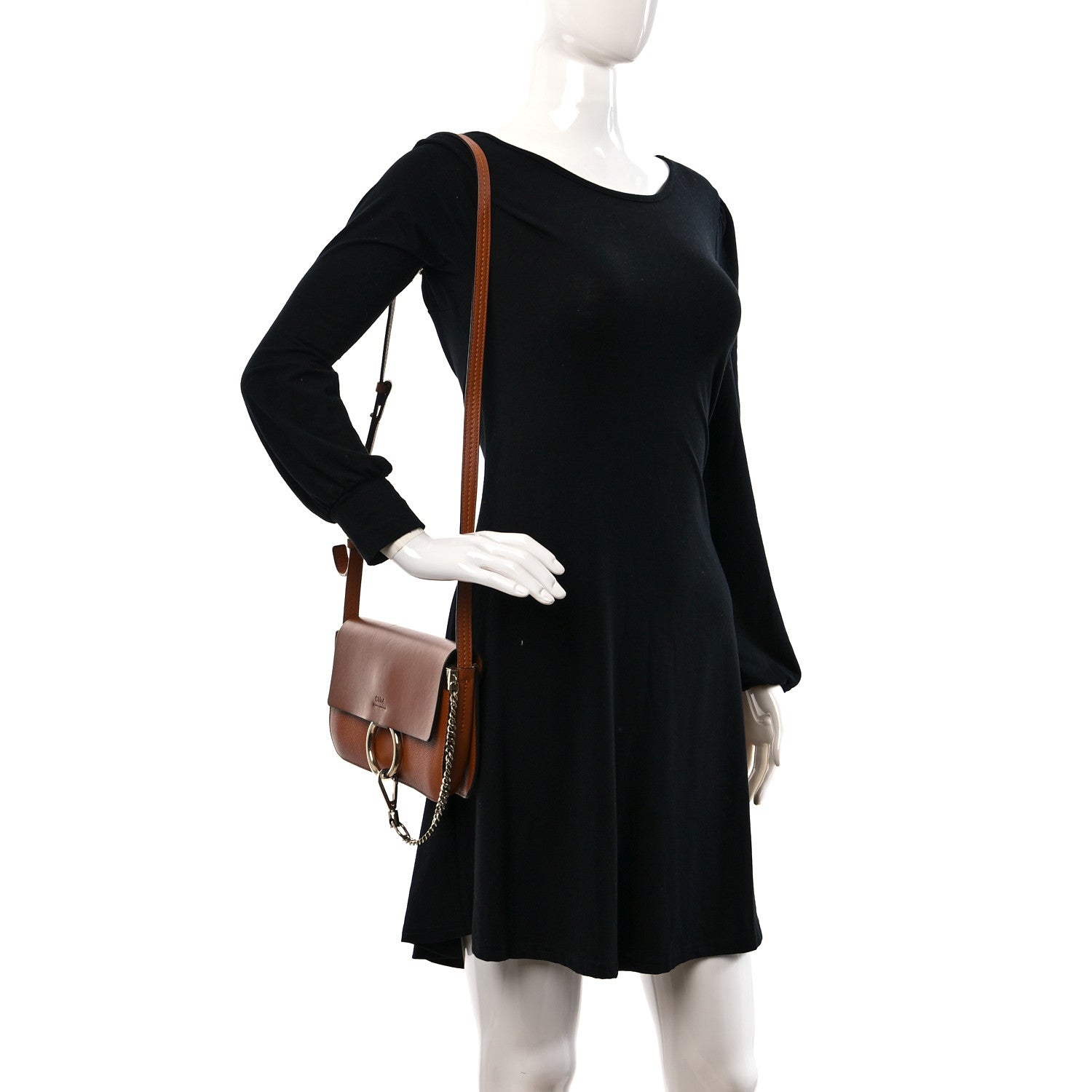 Chloe Calfskin Small Faye Shoulder Bag Tobacco 2 of 9