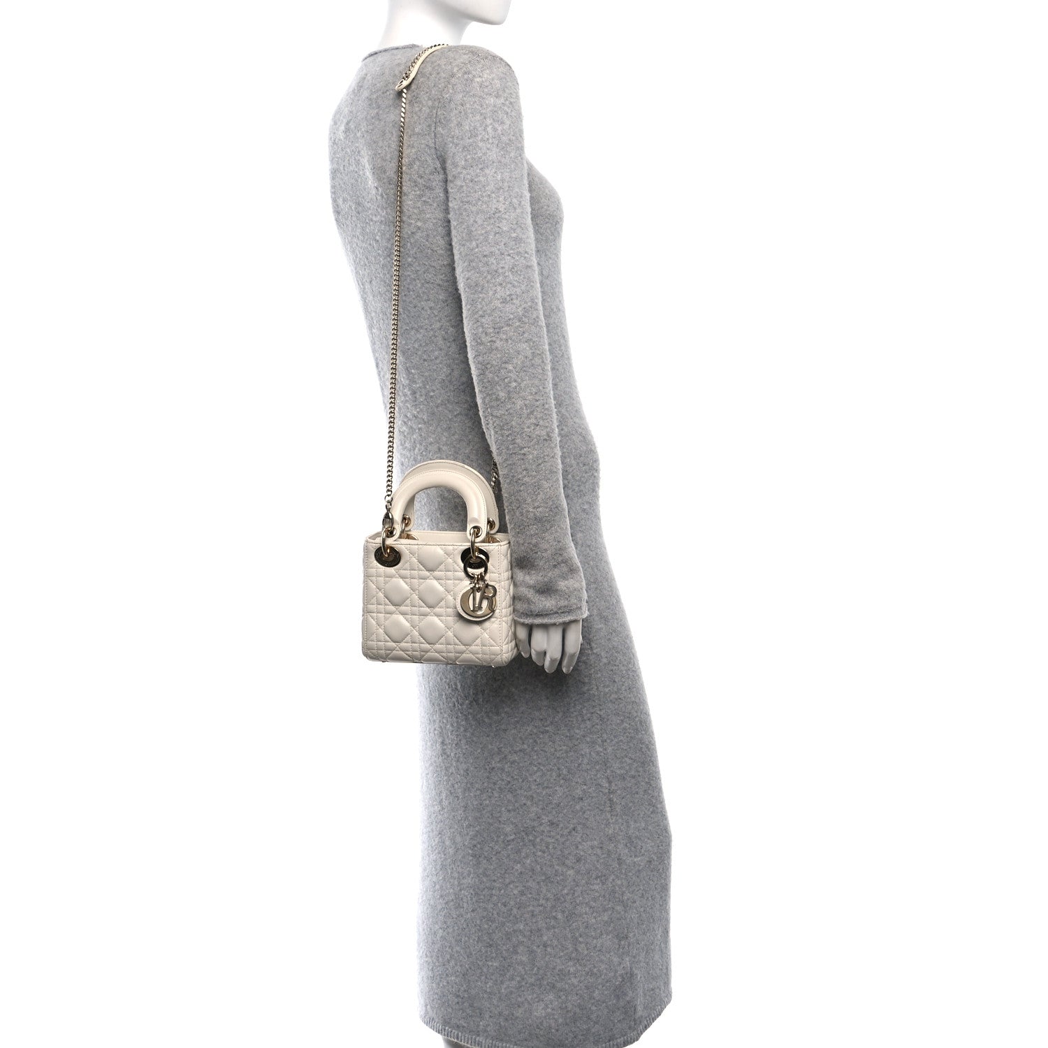 Christian Dior Lambskin Cannage Mini Lady Dior White 2 of 11