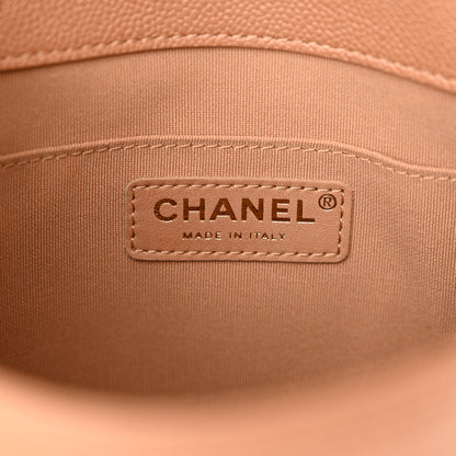 Chanel Shiny Caviar Quilted Medium Duma Pockets Drawstring Backpack Dark Beige 6 of 10
