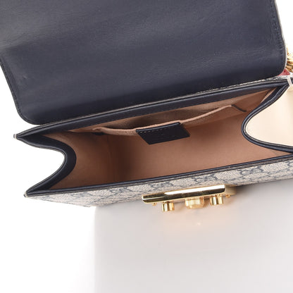 Gucci GG Supreme Monogram Moon Calfskin Small Padlock Shoulder Bag Beige Blue Mystic White Hibiscus Red 6 of 8