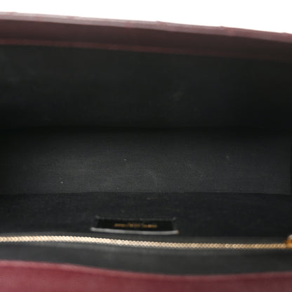 Saint Laurent Grain De Poudre Matelasse Chevron Large Monogram Satchel Amaranto 5 of 11