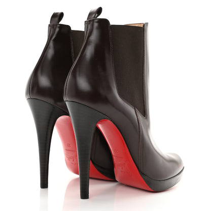 Christian Louboutin Calfskin Bang Bang 100 Eden Ankle Boots 37 Brown 4 of 7