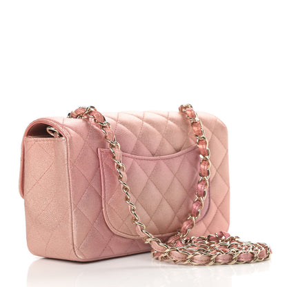Chanel Metallic Lambskin Quilted Ombre Mini Rectangular Flap Pink 3 of 10
