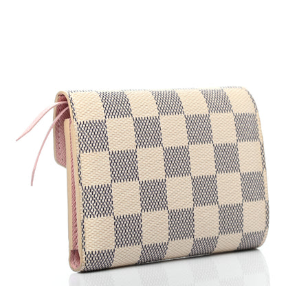 Louis Vuitton Damier Azur Victorine Wallet Rose Ballerine 3 of 7