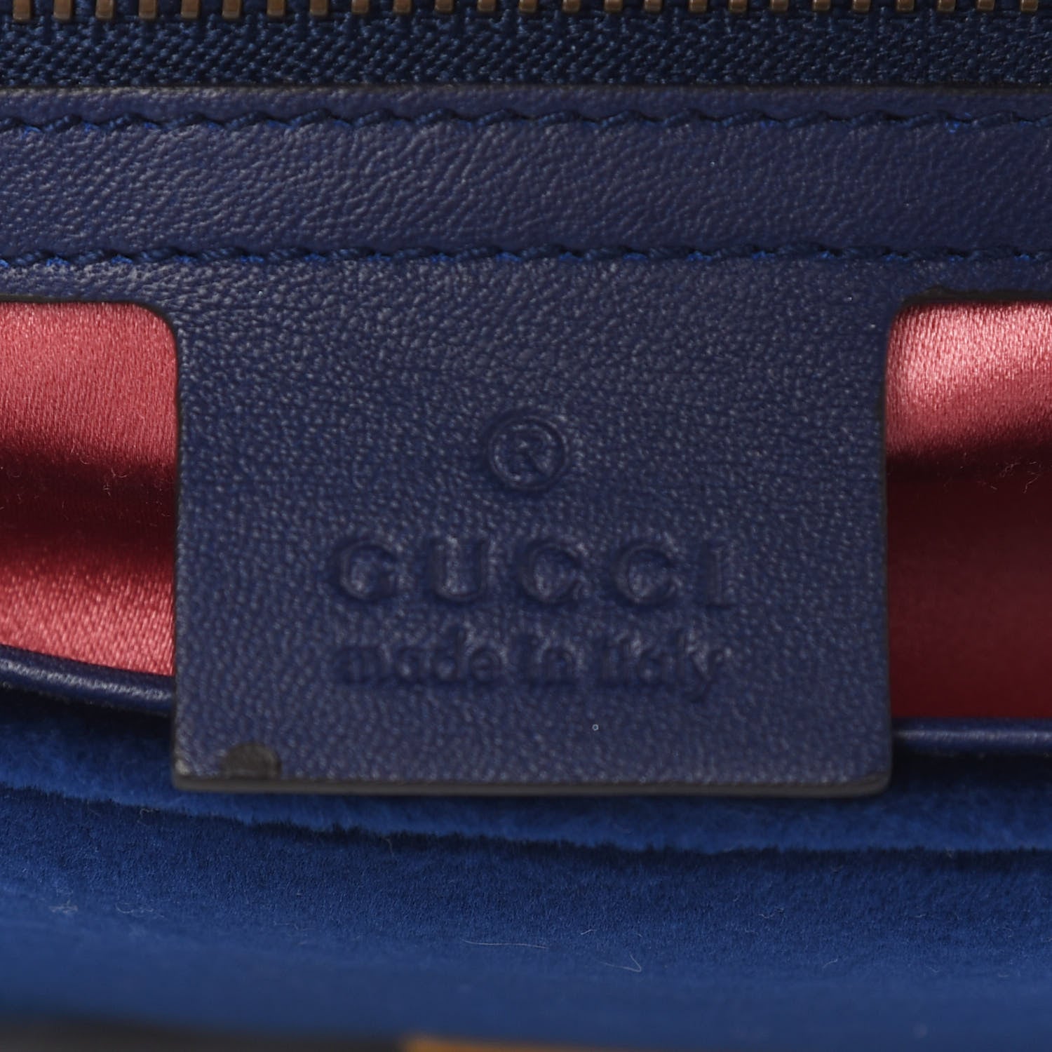 Gucci Velvet Matelasse Small GG Marmont Shoulder Bag Cobalt Blue 5 of 10