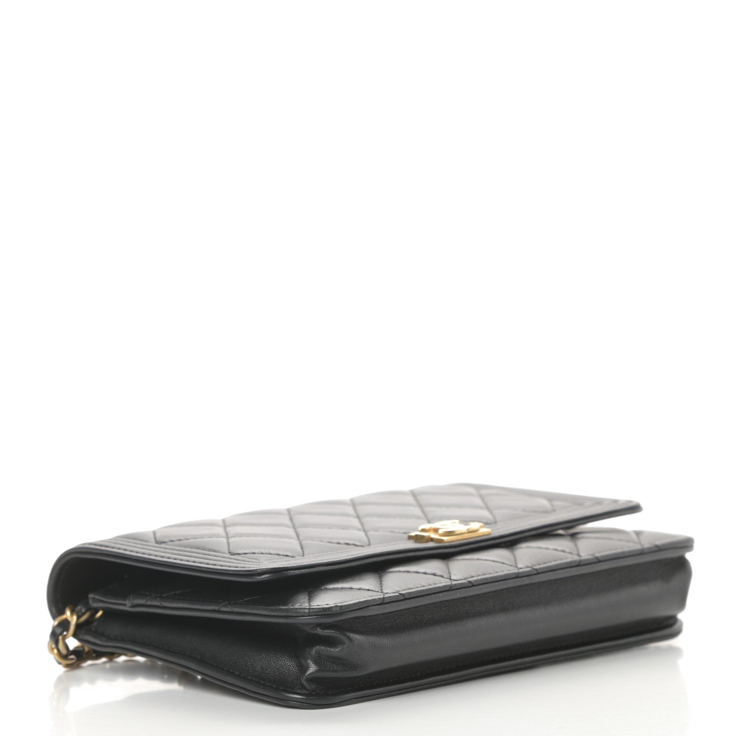 Chanel Lambskin Quilted Boy Wallet On Chain WOC Black 4 of 16