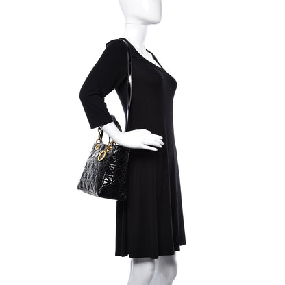 Christian Dior Patent Cannage Medium Lady Dior Black 3 of 18