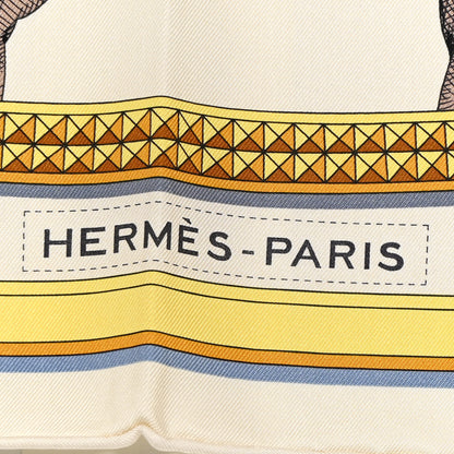 Hermes Silk Grand Apparat Forever Scarf 90 Creme Gold Multicolore 2 of 5