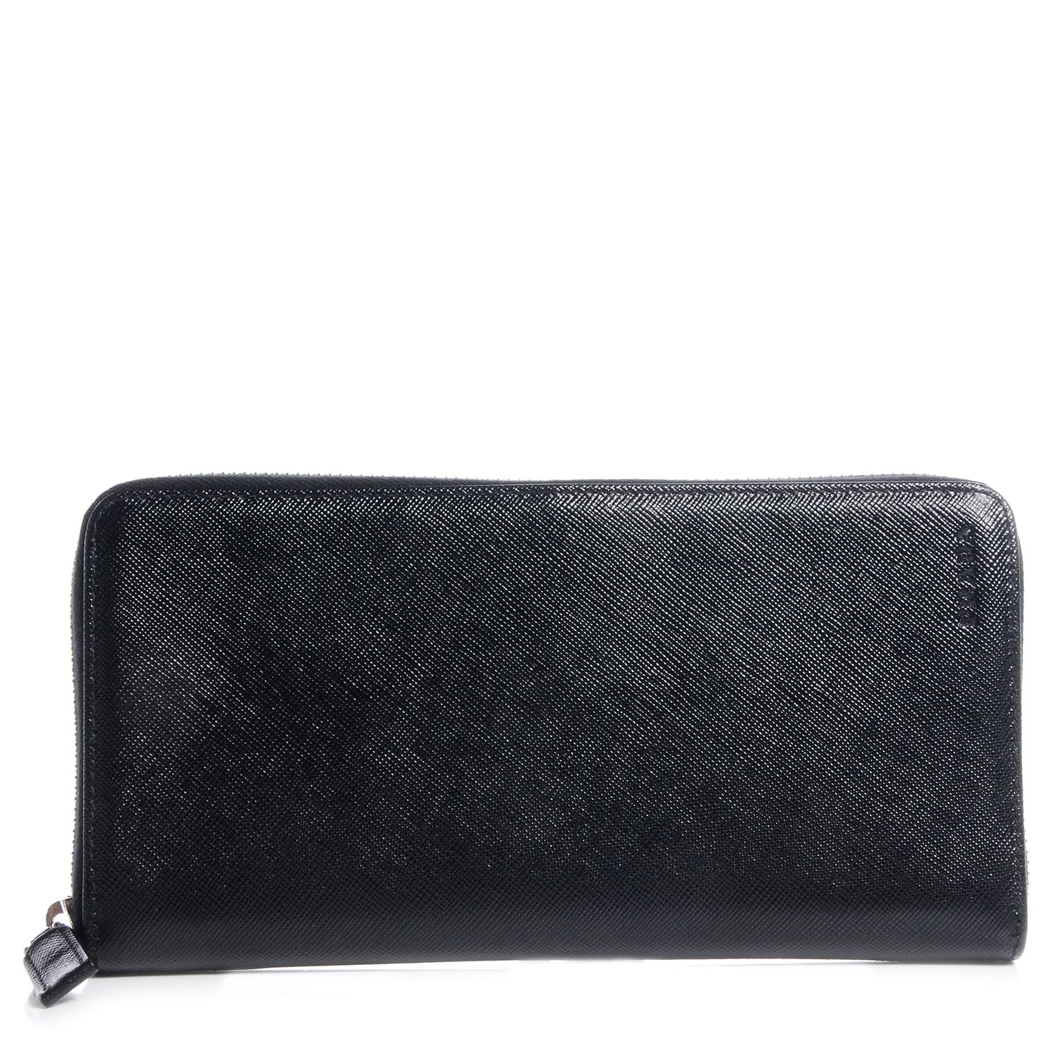 Prada Saffiano Zip Around Document Wallet Nero Black 1 of 10