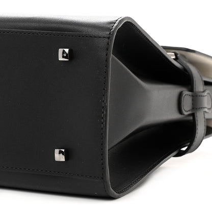 Delvaux Calfskin Patent Calfskin GM Tempete Satchel Black White 10 of 18