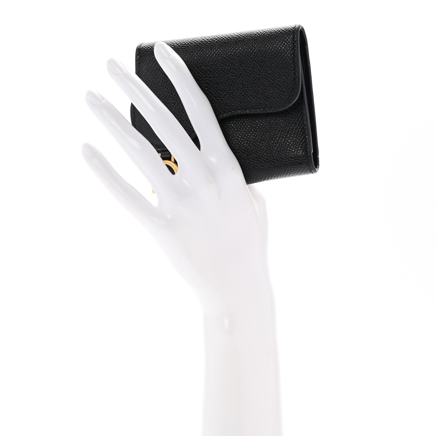 Christian Dior Grained Calfskin Saddle Lotus Wallet Black 2 of 10
