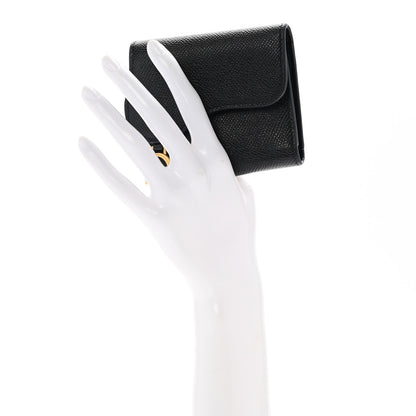 Christian Dior Grained Calfskin Saddle Lotus Wallet Black 2 of 10