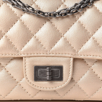 Chanel Metallic Sheepskin Quilted 2.55 Reissue Mini Flap Beige 10 of 11