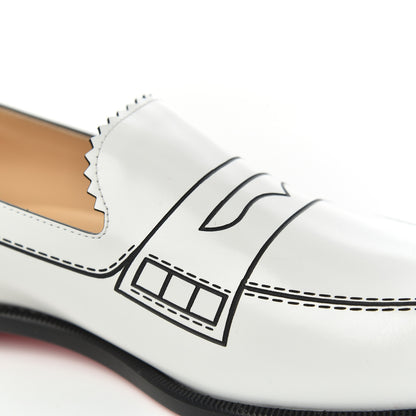 Christian Louboutin Calfskin Women Mocalaureat Tromp L'oeil Loafers 39 White 12 of 13