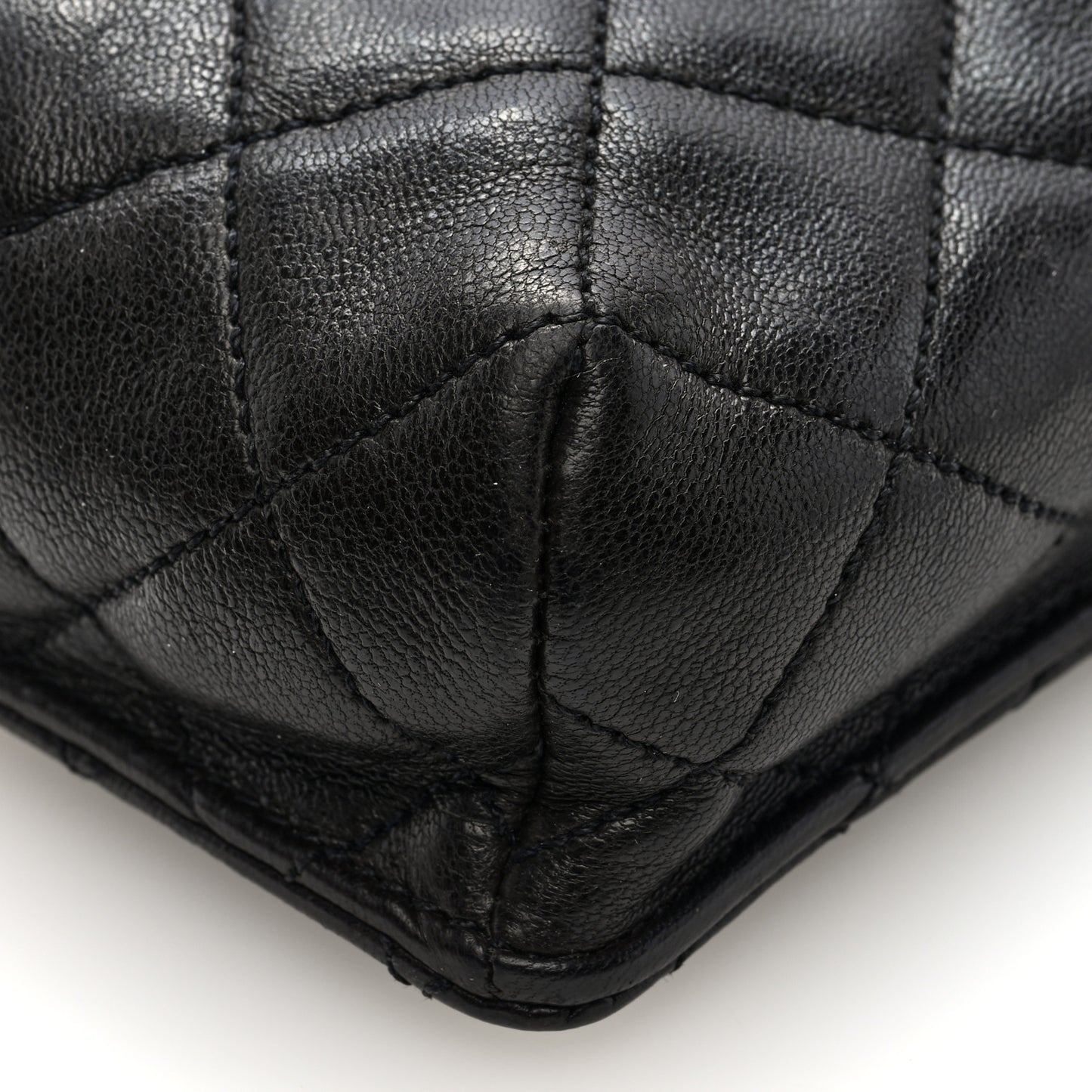 Lambskin Quilted Phone Holder Black