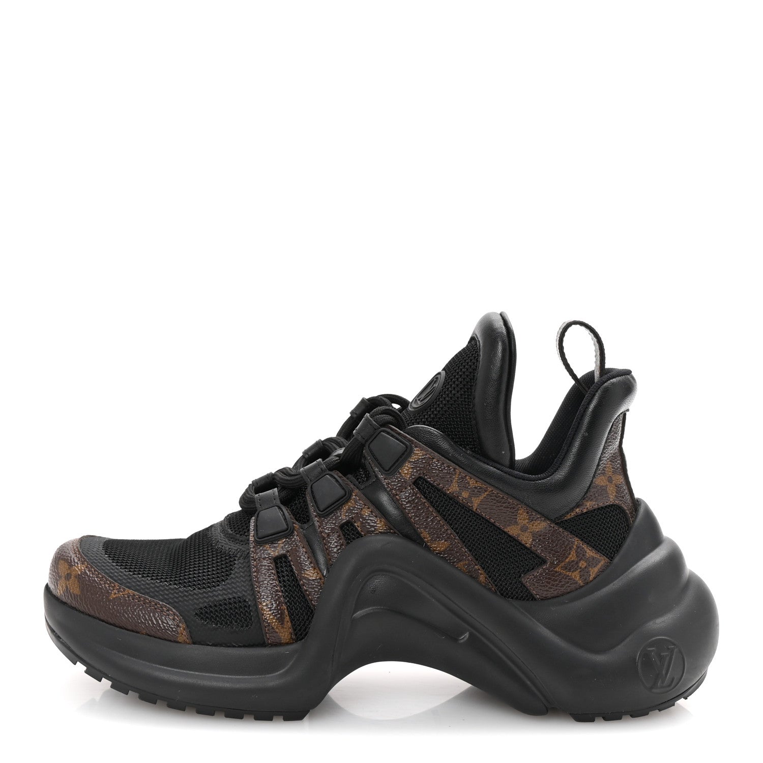 Louis Vuitton Calfskin Patent Monogram LV Archlight Sneakers 36.5 Black 1 of 9