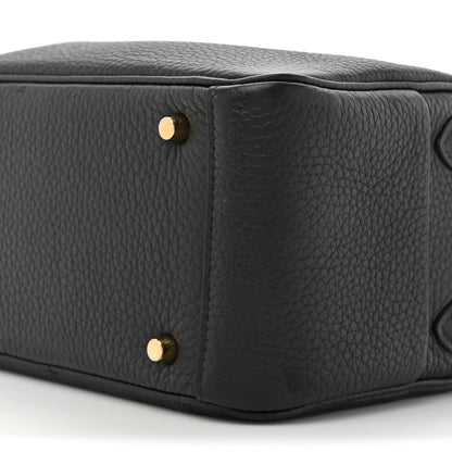 Hermes Taurillon Clemence Mini Lindy 20 Black 9 of 13