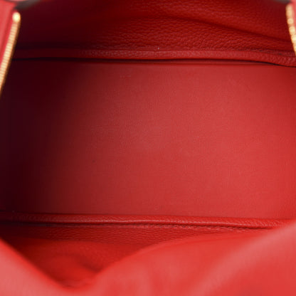 Hermes Taurillon Clemence Lindy 26 Rouge Tomate 5 of 10