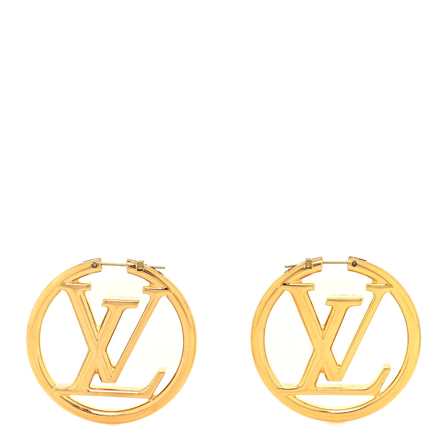 Louis Vuitton Metal Louise Hoop Earrings Gold 1 of 4