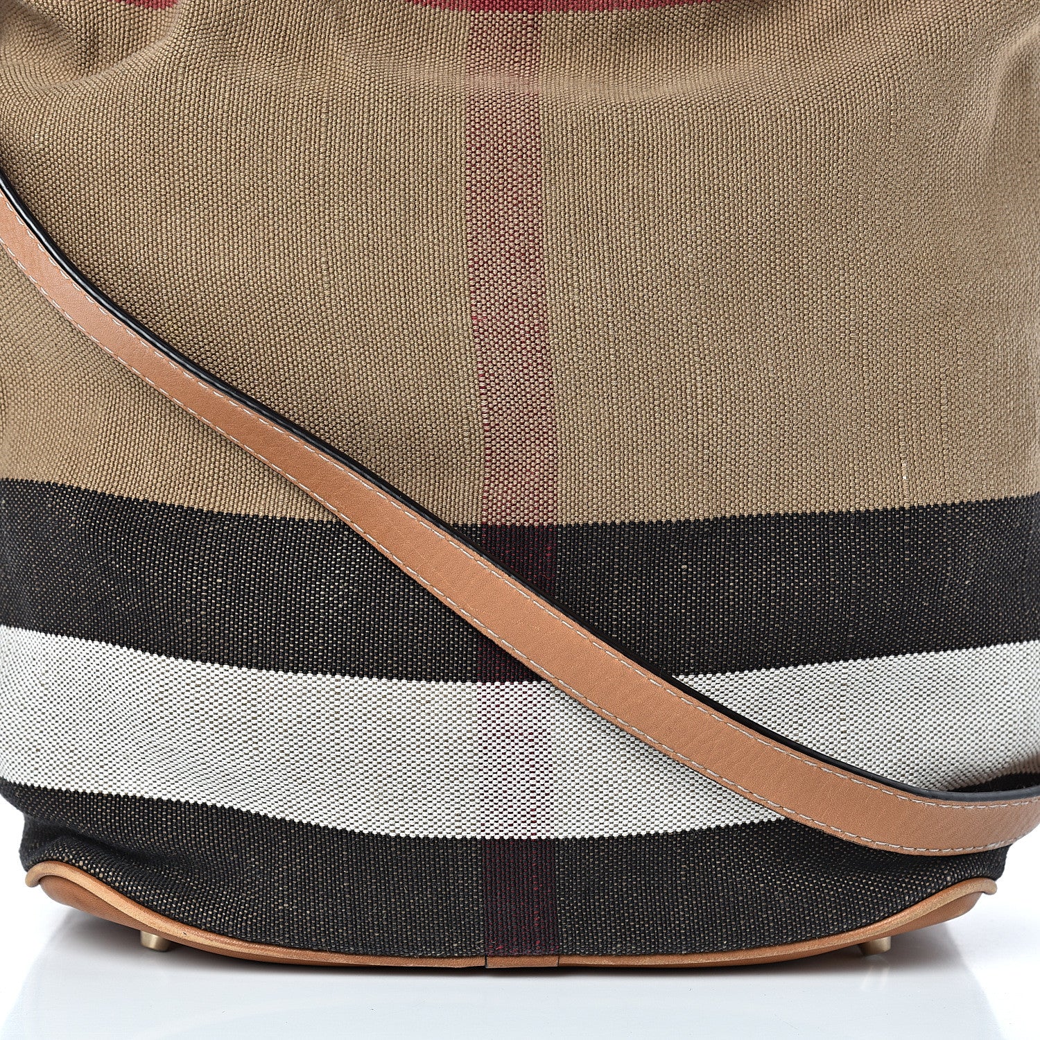 Burberry Canvas Mega Check Medium Ashby Hobo Saddle Brown 9 of 19