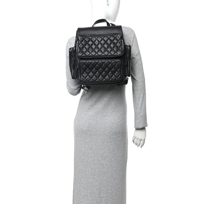 Chanel Grained Calfskin Quilted Large Casual Rock Backpack Black 2 of 13