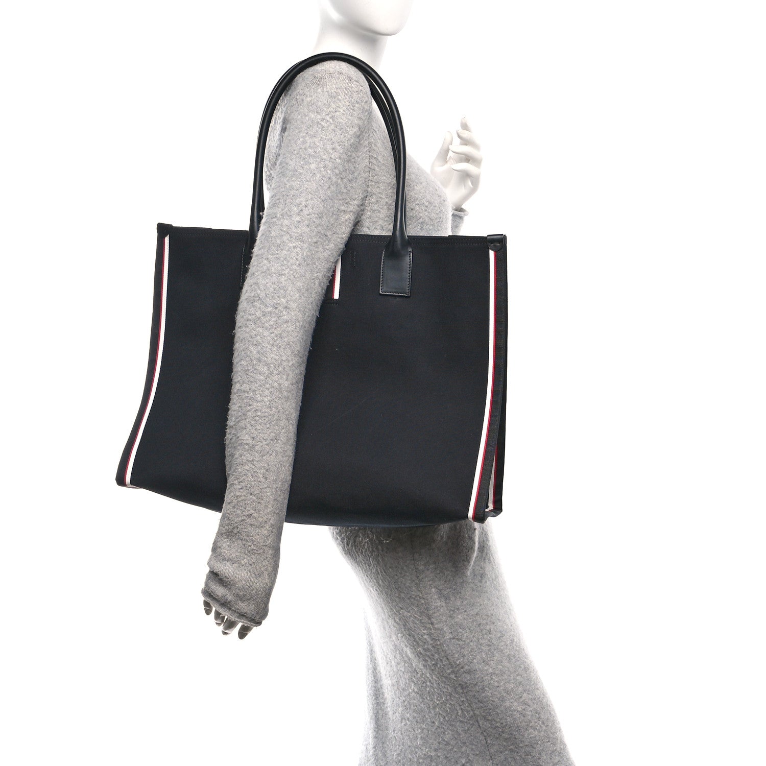 Christian Louboutin Linen Calfskin Extra Large Nastroloubi F.A.V.L. Tote Black 2 of 9