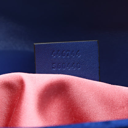 Gucci Velvet Matelasse Mini GG Marmont Shoulder Bag Cobalt Blue 7 of 10