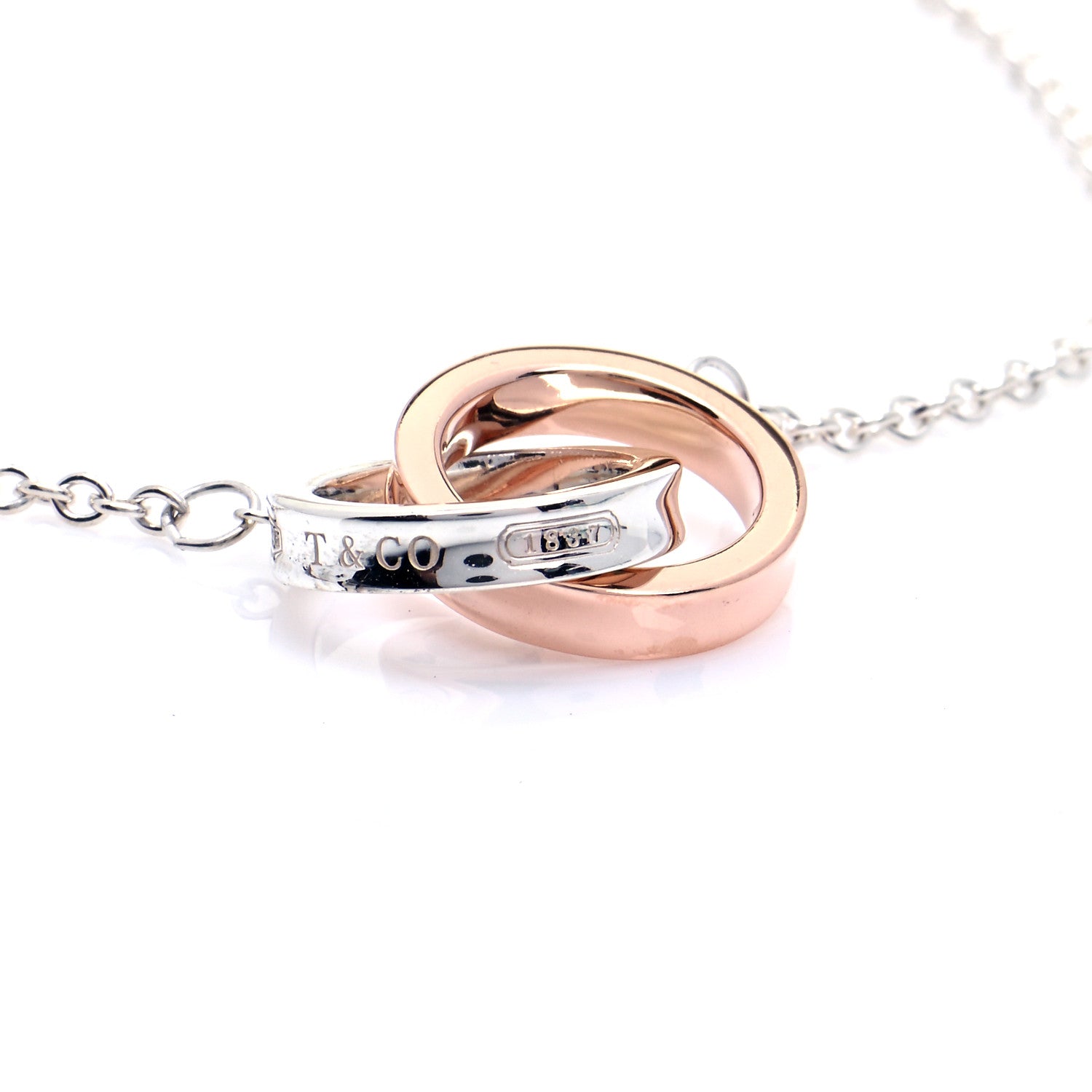 Tiffany Sterling Silver Rubedo 1837 Interlocking Bracelet 4 of 7