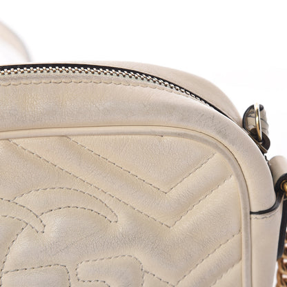 Gucci Calfskin Matelasse Mini GG Marmont Chain Shoulder Bag White 19 of 25