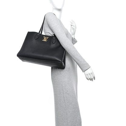 Louis Vuitton Grained Calfskin Lockme Shopper Black Black 2 of 12