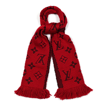 Louis Vuitton Wool Silk Logomania Scarf Rubis 1 of 3