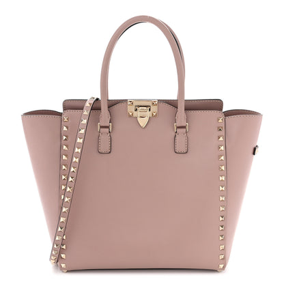 Valentino Garavani Vitello Rockstud Double Handle Tote Poudre 1 of 11