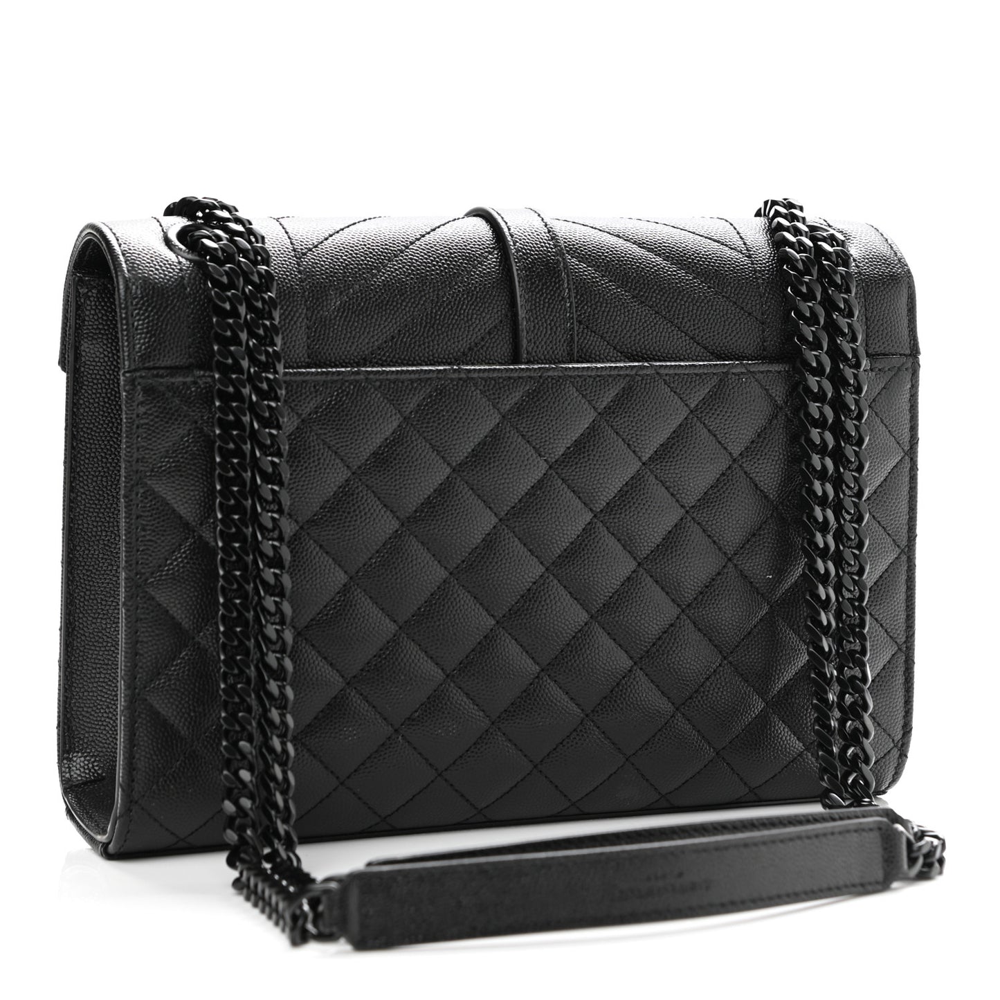Grain De Poudre Textured Mixed Matelasse Triquilt Medium Monogram Satchel Black