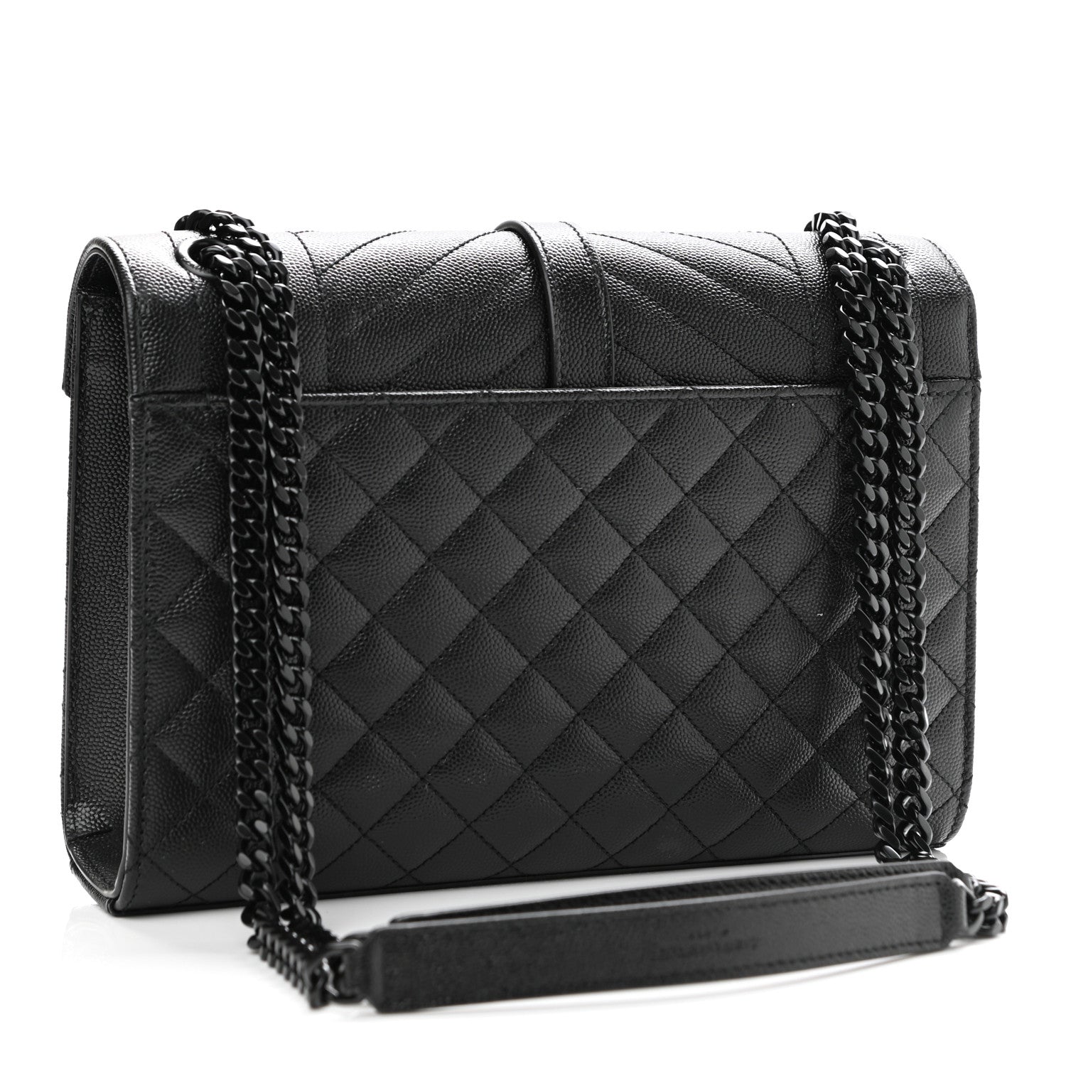 Saint Laurent Grain De Poudre Textured Mixed Matelasse Triquilt Medium Monogram Satchel Black 3 of 11