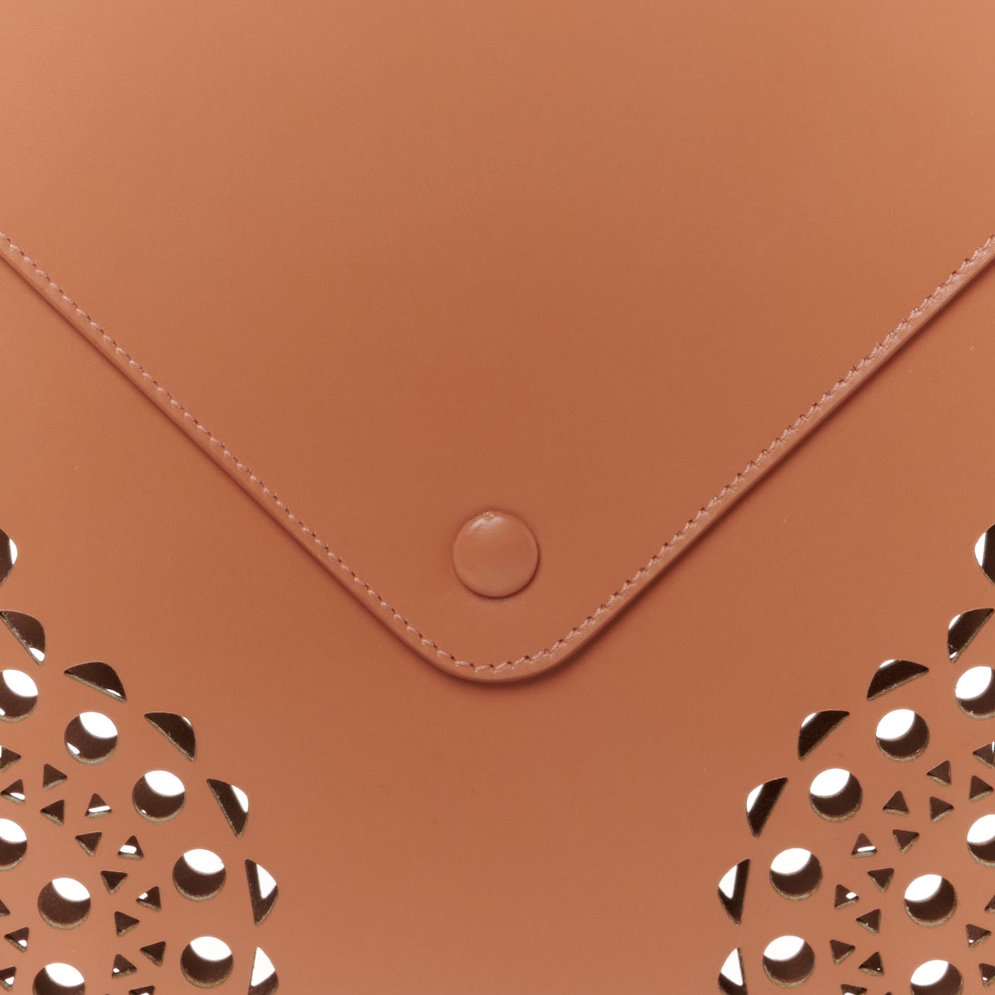 Calfskin Vienne Laser Cut Envelope Clutch Poudre
