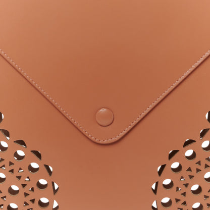Alaia Calfskin Vienne Laser Cut Envelope Clutch Poudre 7 of 7
