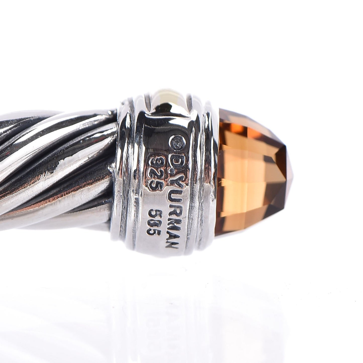 Sterling Silver 14K Yellow Gold Citrine 7mm Cable Classics Bracelet