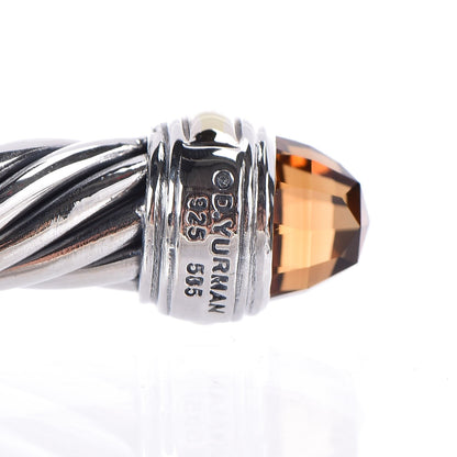 David Yurman Sterling Silver 14K Yellow Gold Citrine 7mm Cable Classics Bracelet 4 of 5