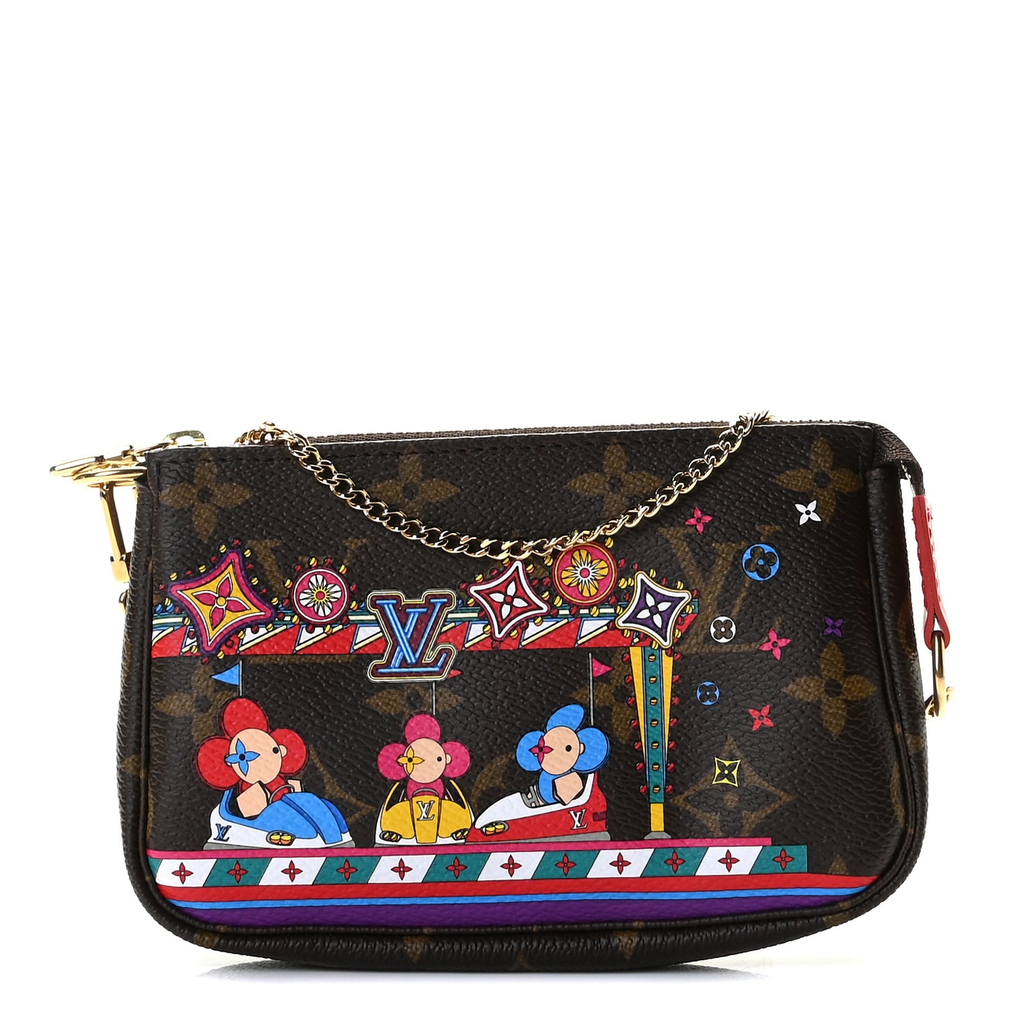 Monogram 2020 Christmas Animation Bumper Cars Mini Pochette Accessories Coquelicot